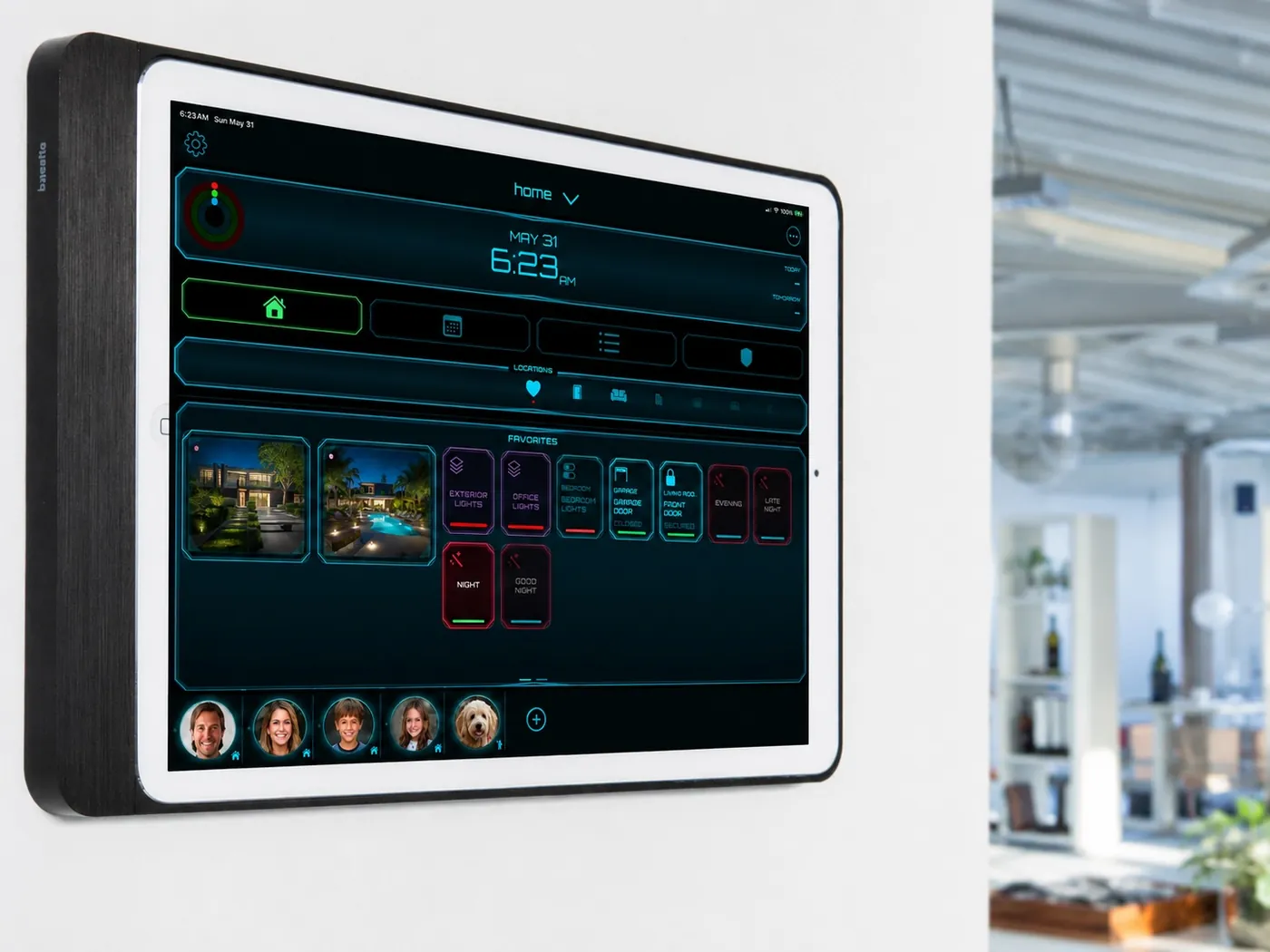 PowerHouz Home Portal on a wall-mounted iPad
