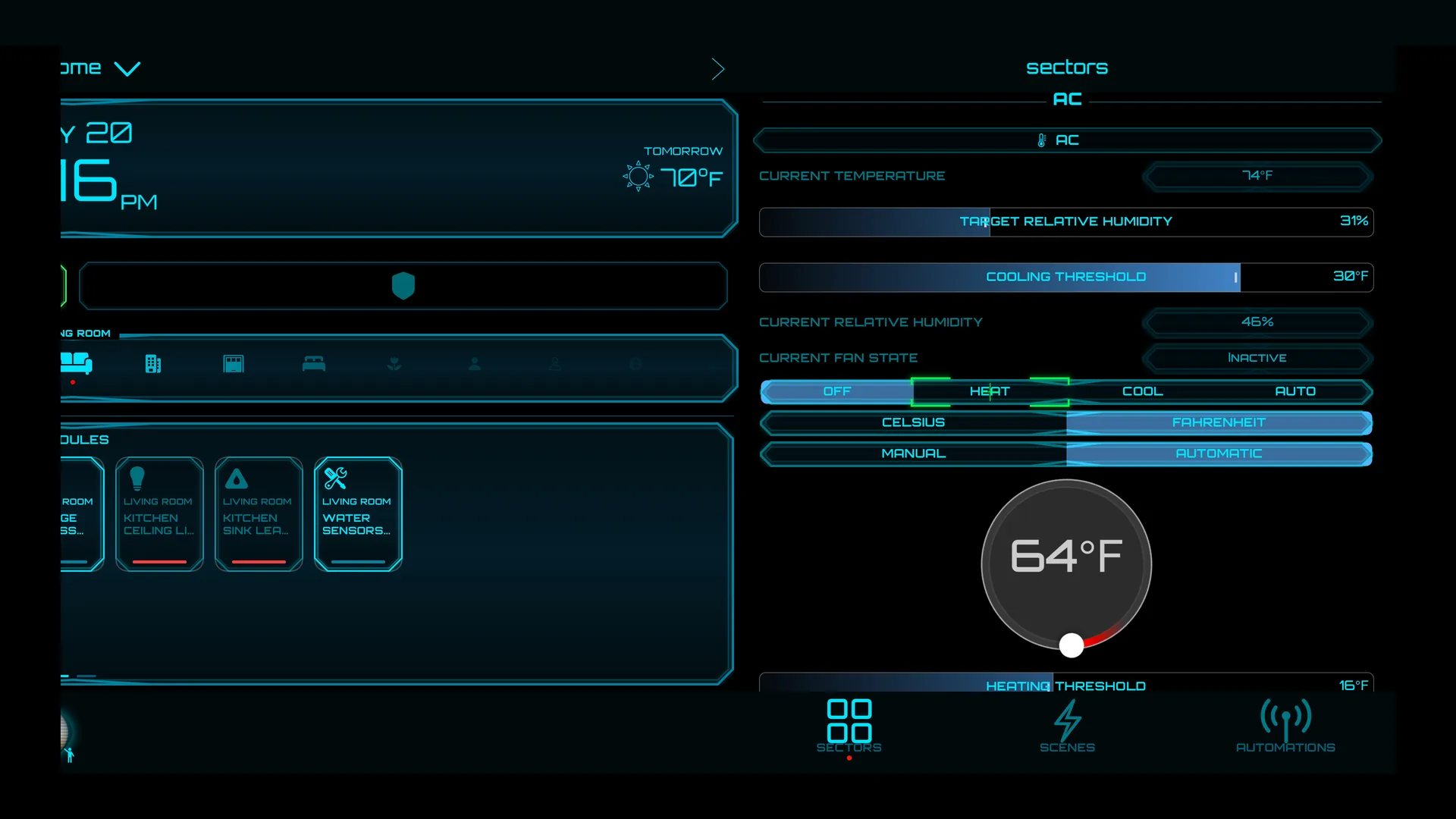 Sector and climate control on Apple TV